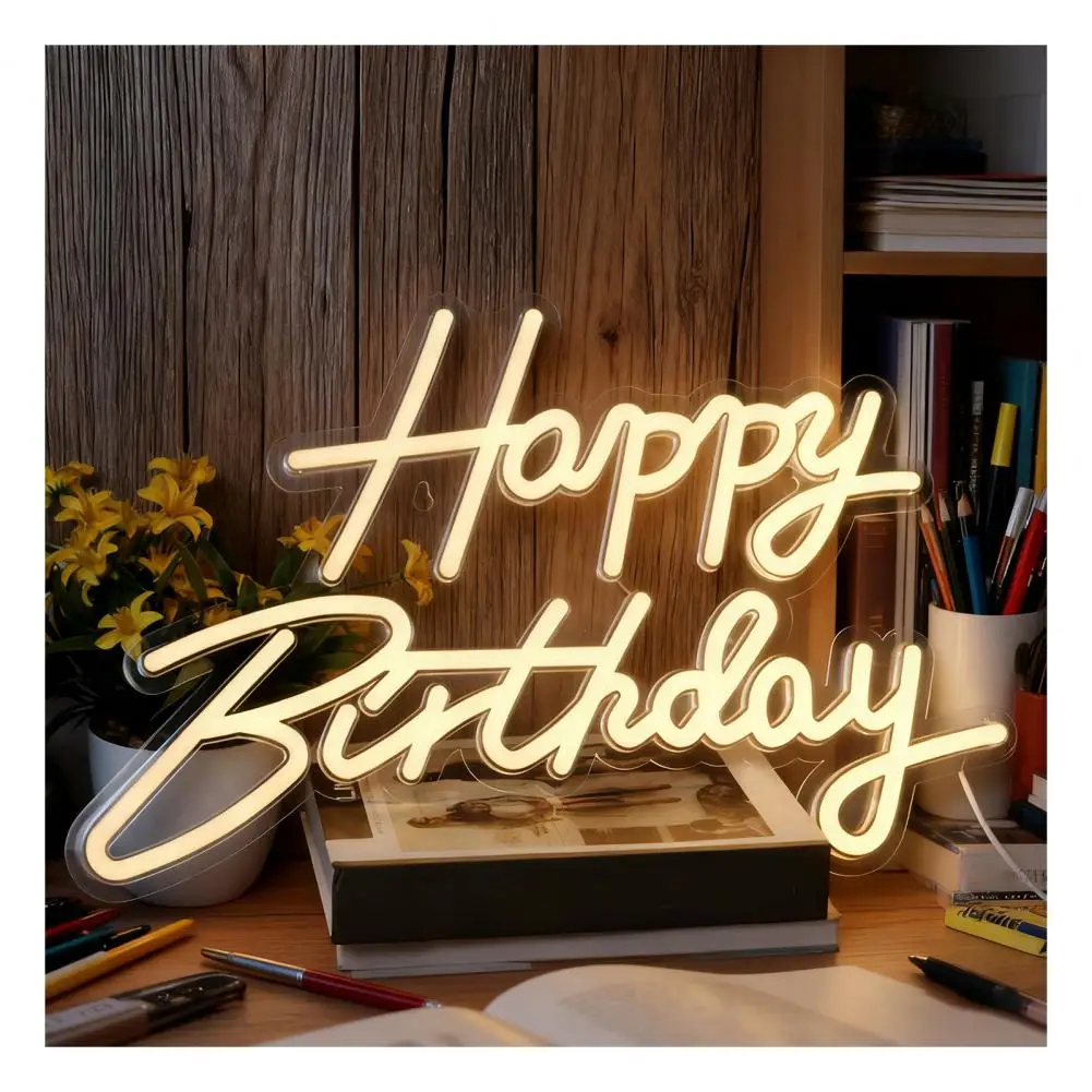 

Светодиодная вывеска "Happy Birthday", акрил