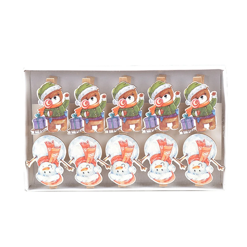 

Счастливого Рождества, мультфильм Санта-Клаус, маленький зажим, подвесная фотография, стена, цветочный магазин, открытка, деревянный зажим, рождественские украшения для дома