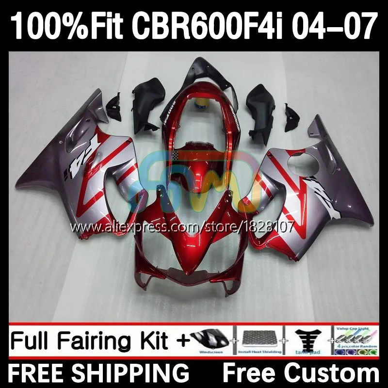 

Injection Body For HONDA CBR600 FS CBR 600F4i 600 F4i 04 05 06 07 19No.101 CBR600F4i Red Grey 2004 2005 2006 2007 OEM Fairing