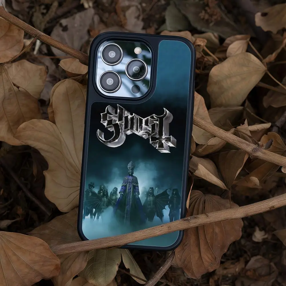 Фото Чехол для телефона G-Ghost Band для iPhone 17, 16, 15, 14, 13, 12, Pro Max Plus, черная рамка, акриловый твердый корпус из углеродного волокна №2