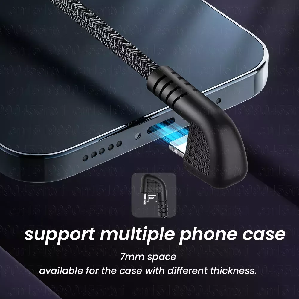 

NEW2023 180 Degree USB Charger 13 12 11 Pro Max XS XR X 8 7 6 iPad 2A Fast Charging Data Wire Cord 1/2/3M