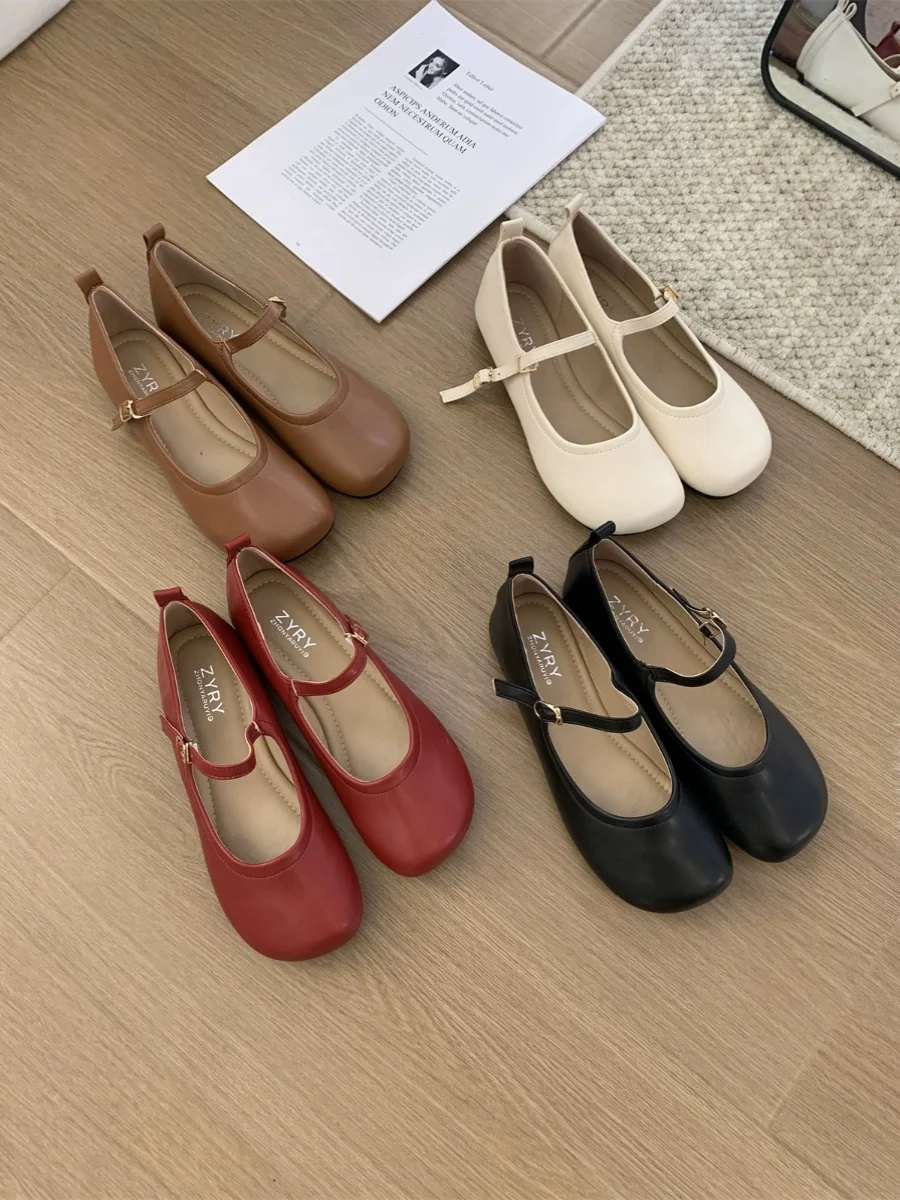 

Casual Woman Shoe Autumn Shallow Mouth Female Footwear Round Toe Fall New Dress Moccasin Comfortable Leisure Slip-On Solid Mary