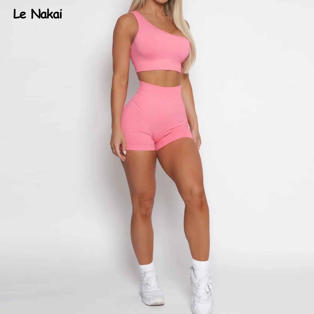 New Scrunch Butt Shorts Set for Women Seamless Yoga Sets Workout Gym Clothing Fitness Sportswear Women Summer Gym Sets