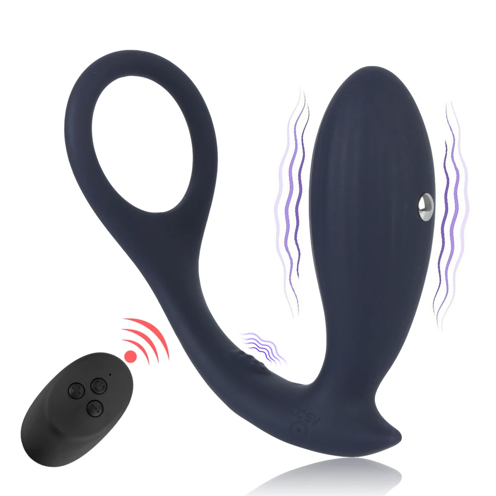 

Анальный вибратор беспроводной Удаленный электрический массажер простаты кольцо для задержки эякуляции Анальная пробка секс-игрушки для мужчин кольцо для пениса