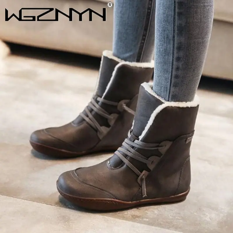 

Women Winter Boots Ankle Snow Boot with Warm Plush Ladies Boots Flat Platform Platform Boots Large Size 35-43 New Boots 2022