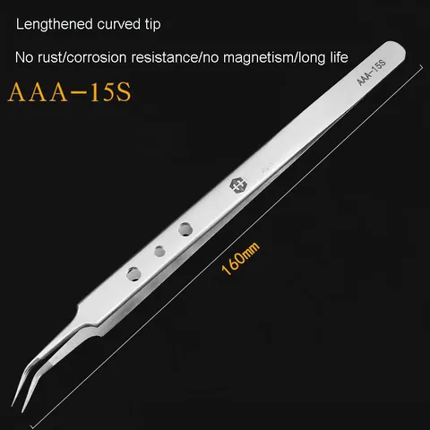 Оригинальный Пинцет из нержавеющей стали, точный изогнутый и прямой удлиненный Немагнитный инструмент для ремонта щипцов