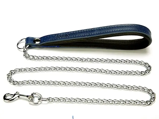 

Doggie Leather Handmade Chain Dog Walking Leash 2x110 Cm 492928282