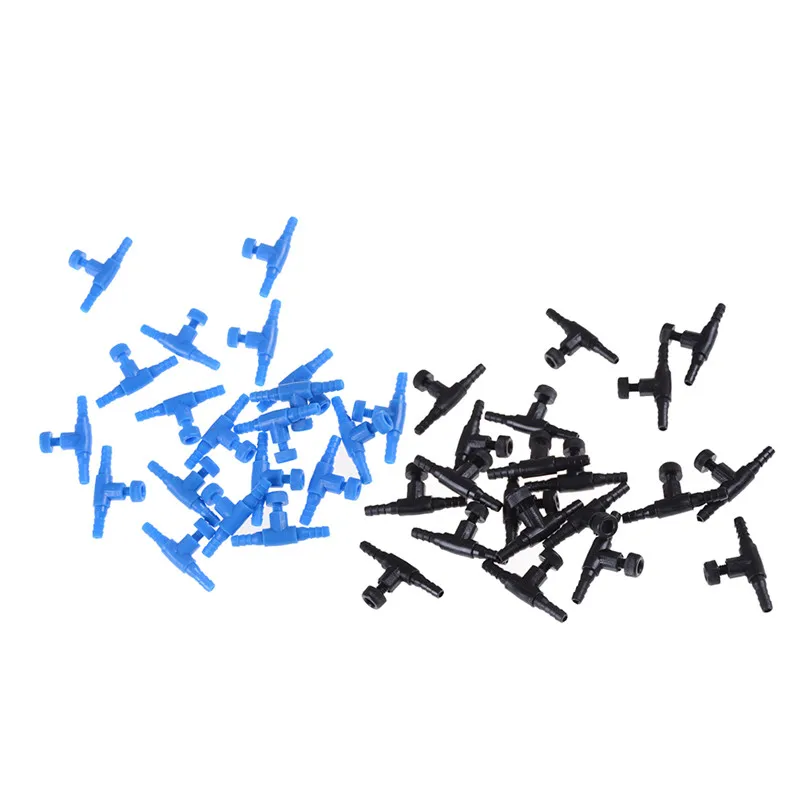 

Пластиковые Тройники «Т» для аквариумных воздушных насосов, трубные соединители для аквариума, 2 цвета, 20 шт., 4 мм, 3 способа