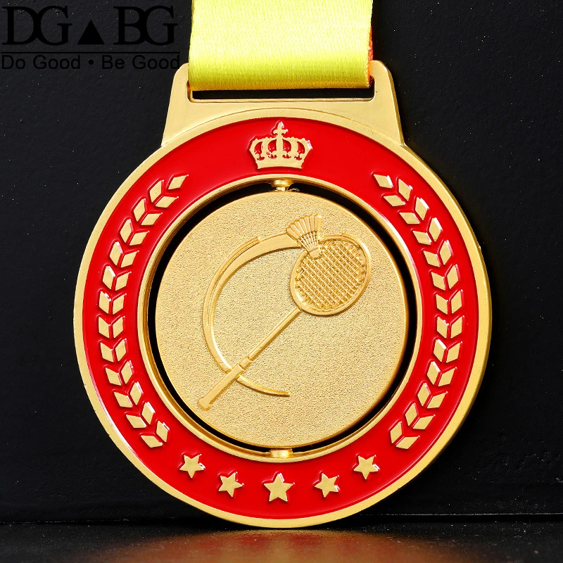 

Gold Medal Neck Ribbon Award Badminton Trophy Plaque Gift Prize Silver Various Souvenir School Sports Prize Factory Dropshipping