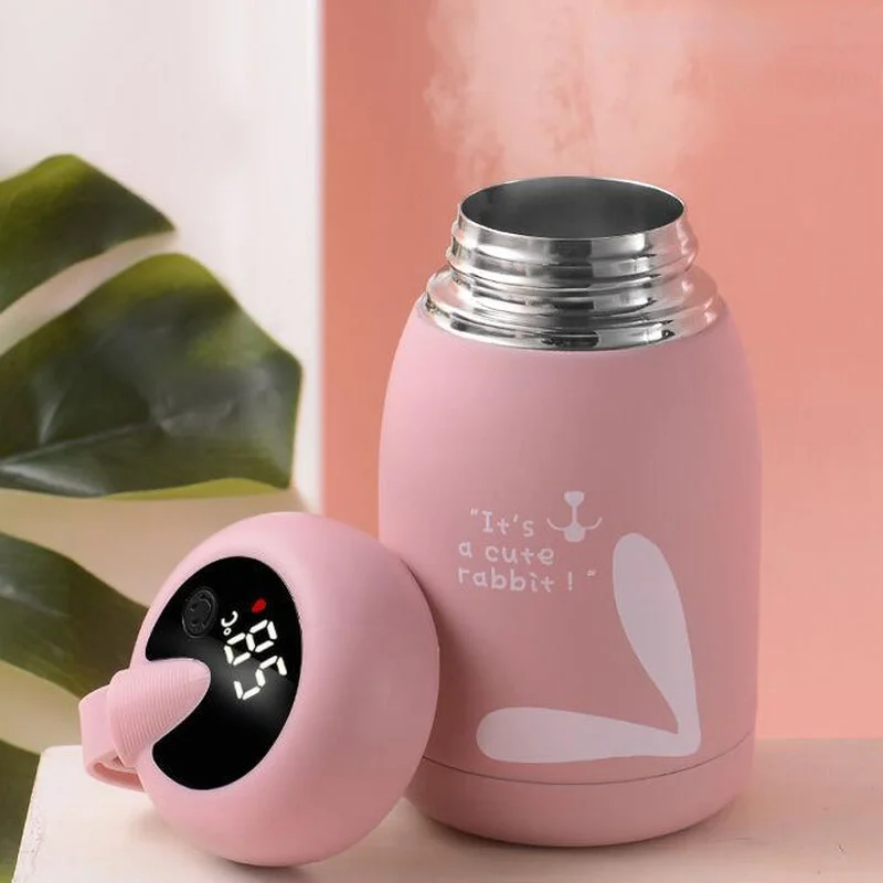 

320ml Stainless Steel Thermos Water Bottles for Children Smart Temperature Display Thermal Mug Insulated Bottle Girls Drinkware