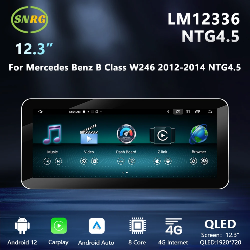 

Автомагнитола SNRG на Android, экран 12,3 дюйма для Mercedes Benz B Class W246 NTG4.0 NTG4.5 NTG5.0 2011-2018, мультимедийный плеер, стерео