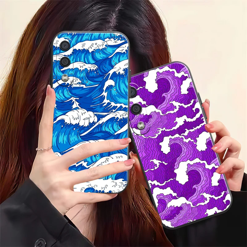 

The Big Wave Of Kanagawa Phone Case For Samsung Galaxy S8 S9 S10 S10E S20 S20 Lite S21 FE S21 Plus Liquid Silicon Funda Carcasa