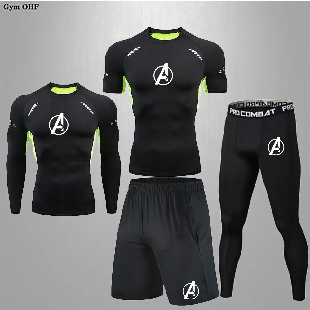 

Спортивный костюм мужской для бега, бега, рашгарда, одежда для спортзала, мужские комплекты, шорты, комплект для фитнеса, тренировок, обтягив...