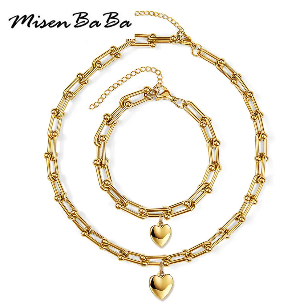 

Комплект из колье и браслета, из нержавеющей стали