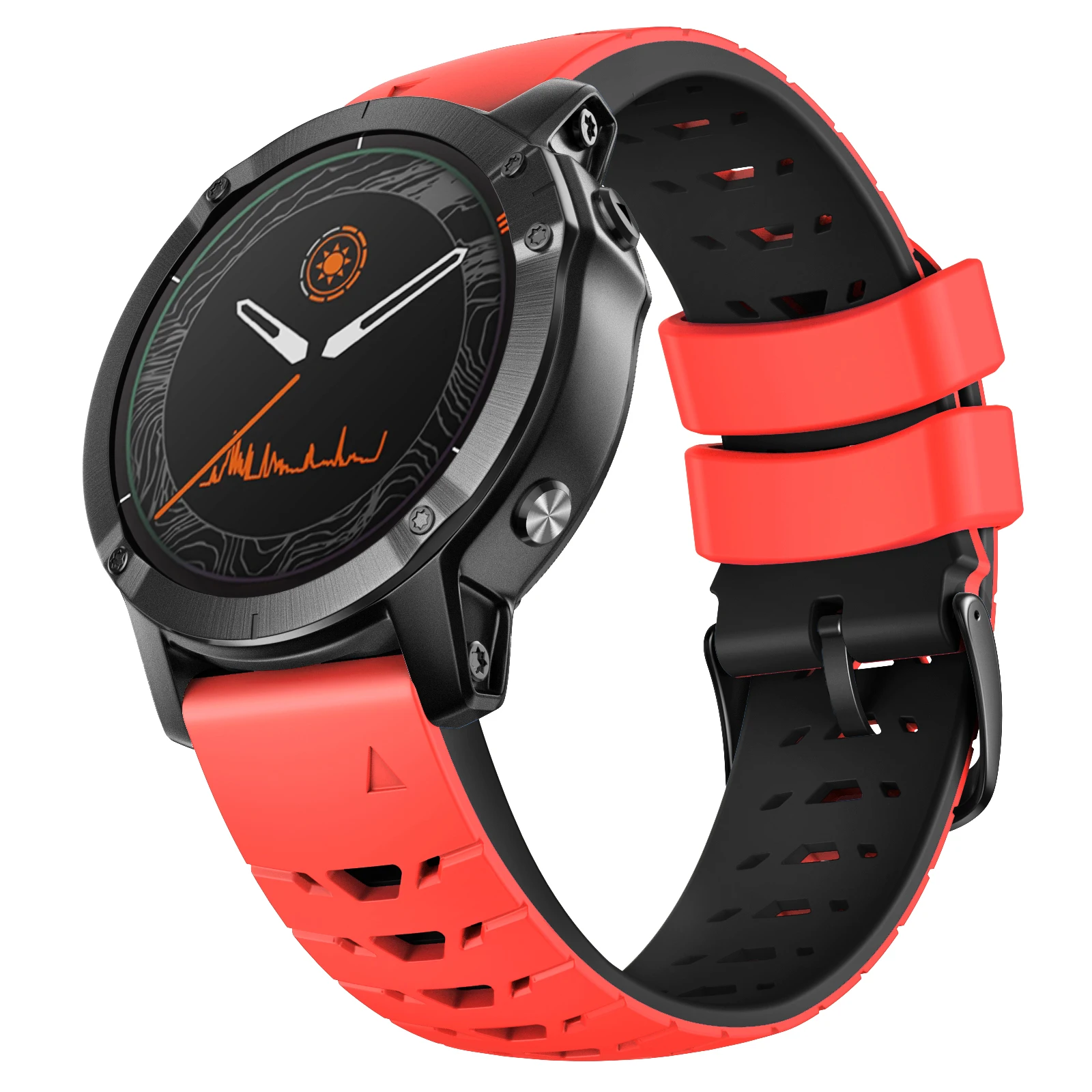 22mm Garmin Silicone Watch Band Bracelet Double Colors Breathable Strap For Fenix 5 5Plus 6 6Pro 7 Soft Rubber Wristband enlarge