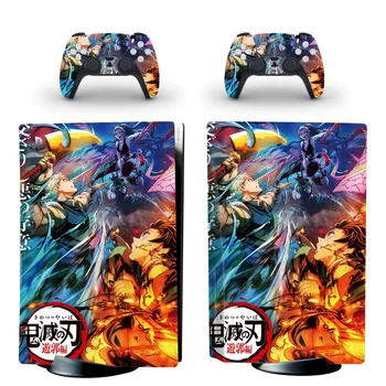 Demon Slayer Kimetsu No Yaiba PS5 Disc Skin Sticker Decal Cover for PlayStation 5 Console Controller PS5 Disk Skin Sticker Vinyl