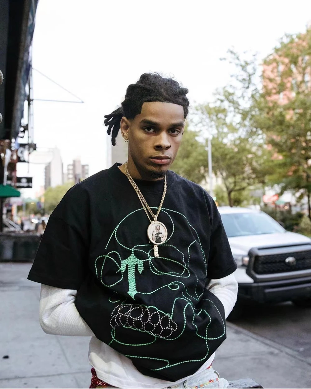 

Футболка с вышивкой черепа в стиле хип-хоп, Y2k