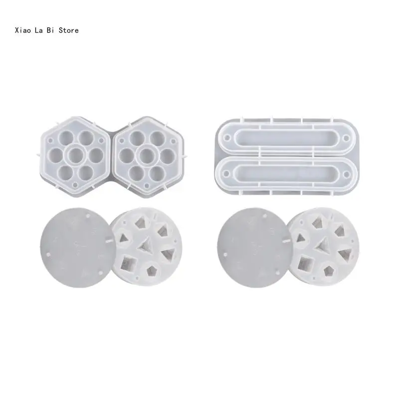 

Resin Casting Polyhedron Game Dices Moulds with Storage Box for Diy Board Games XXFD