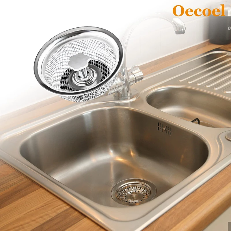 

Kitchen Sink Filter Sink Strainer Filter Bathroom Sink Strainer Drain Hole Filter Trap Waste Screen Stainless Steel Mesh