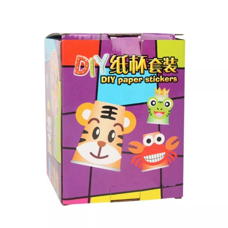 

Paper Cups Sticker Kindergarten School Art Craft Educational Toys DIY Handmade