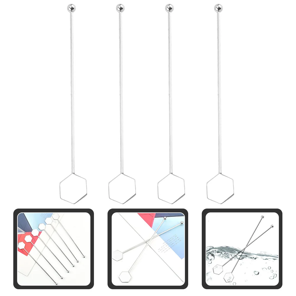 

4pcs Coffee Stir Mixing Spoon Sticks Home Swizzle Sticks For Cocktails Coffee Stirrers Reusable for Home Beverage Drinks Party