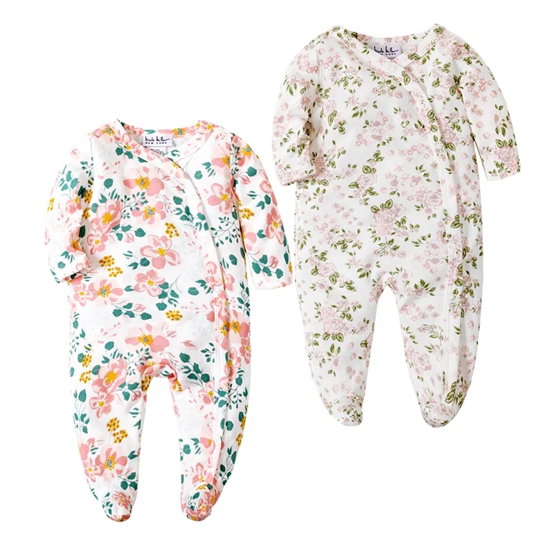 

Newborn Baby Clothes Snug Fit Footed Cotton Pajamas 0-3M Long Sleeve Jumpsuit Sleep and Play