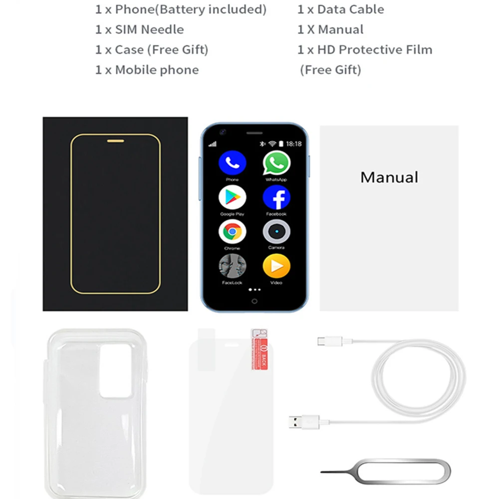 SOYES D18 Official Standard Mini Smartphones 1GB RAM 8GB ROM Dual Camera Dual SIM 1000mAh 3G WCDMA 2.5 Inch Small Cell Phone