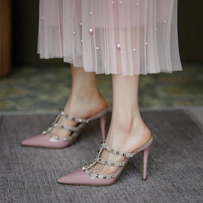 Summer New Brand Women's High Heels High Quality Women's Sandals Fashion Rivet Women's Shoes Sexy Party Pumps