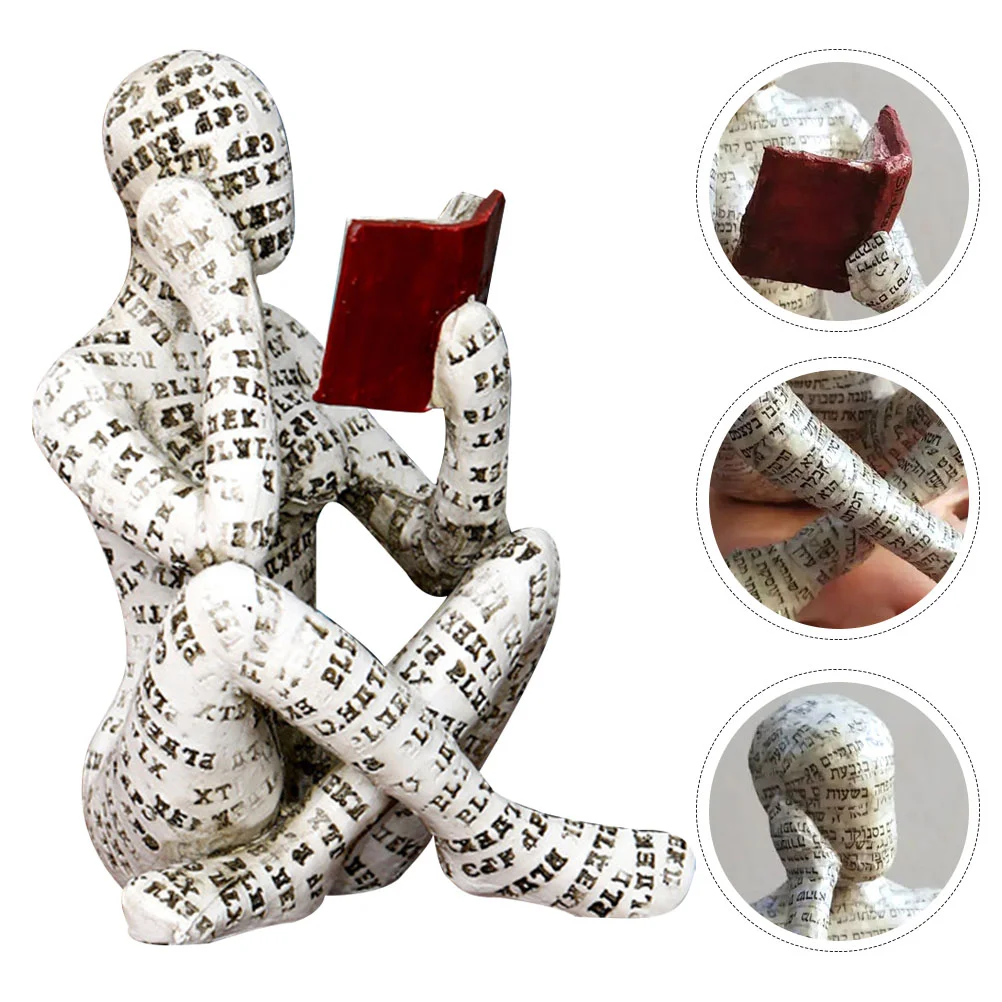 

Reading Women Book Book Standation Thinker Figurine Resin Modern Abstract Statue Aesthetic Statue for Book Book Stand Desk