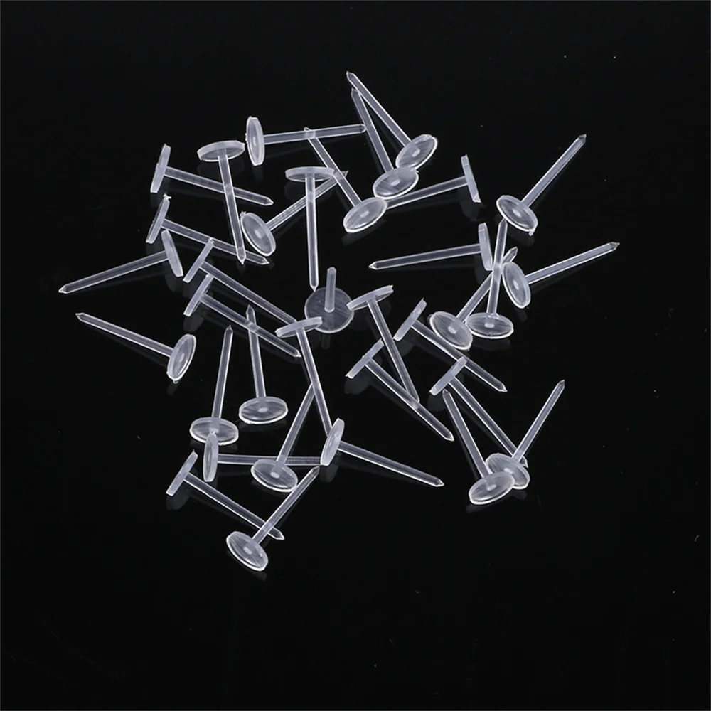 500/1000Pair Flat Plastic Earring Base Ear Pin Silicone Rubber Backs Set For Jewelry Making Supplies Kit Accessories Materials images - 6