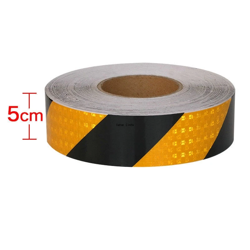

Светоотражающая лента Satop Twill reflective tapes желто-черная 5м