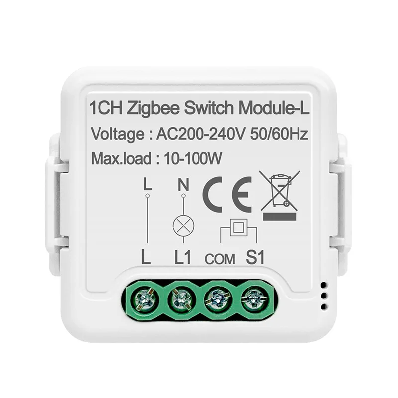 

No Neutral Tuya Zigbee 3.0 Smart Light Mini Switch Module 1 2 3 Gang, Support Home Assistant via Zigbee2mqtt Alexa Google Home
