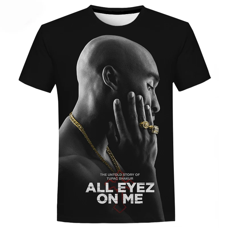 

2023 Топы Rapper Tupac 2Pac с 3D принтом Мужская модная повседневная футболка в стиле хип-хоп с коротким рукавом Уличная одежда в стиле Харадзюку футбо...