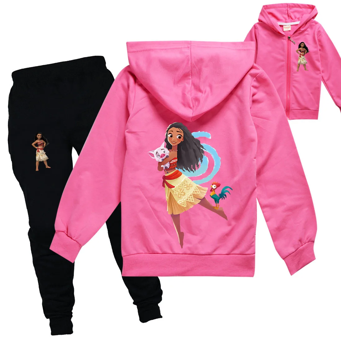 Одежда для маленьких девочек Детский костюм Моаны из мультфильма повседневная