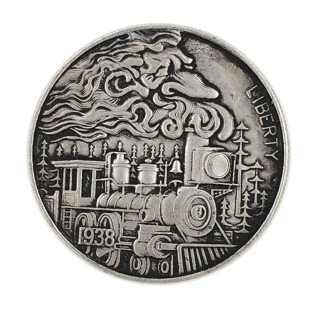 HB(89) 1921 dólares de los EE. UU., calavera de zombie tallada a mano, monedas de copia chapadas en plata