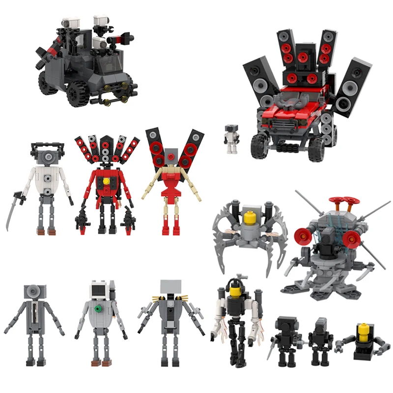

MOC NEW Skibidi Toilets Cameramen Speakerman Cars Cameraman Battle Pack Building Blocks Toys Set for Kids Xmas Gifts