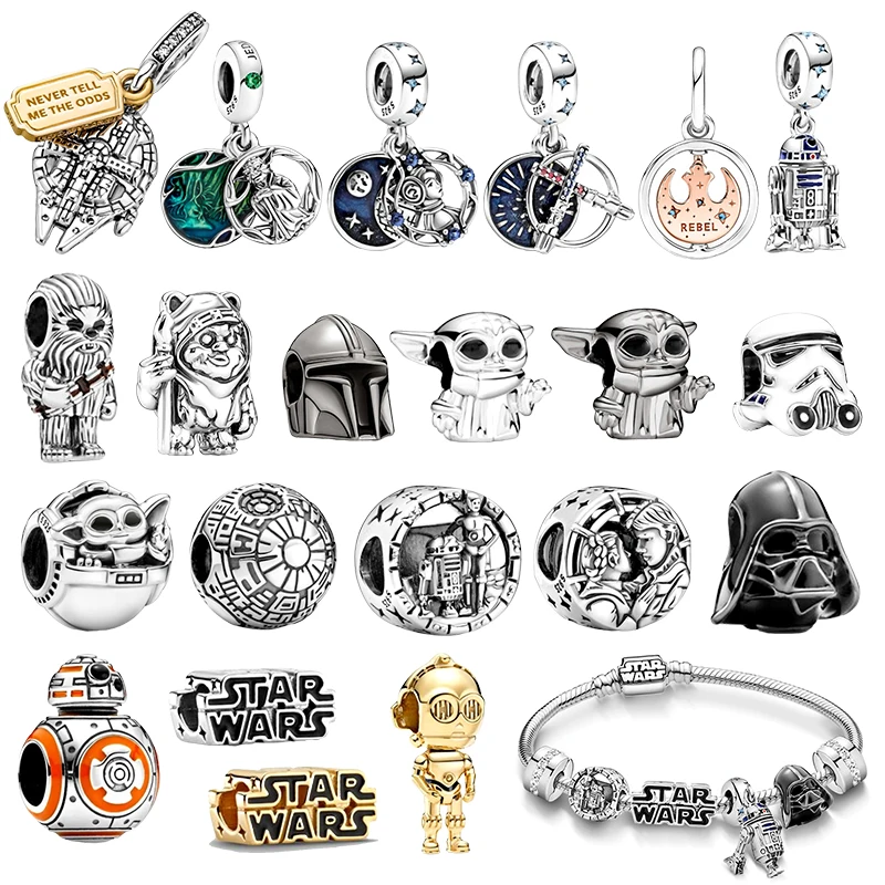 

Star Wars 925 Sterling Silver Stormtrooper Helmet Mandalorian charm fits Pandora Bracelet&Bangle DIY WomenJewelry Wholesale