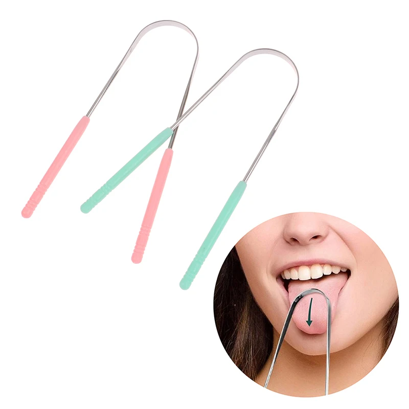 

1Pcs Tongue Scraper Cleaner Stainless Steel Dental Fresh Breath Cleaning Oral