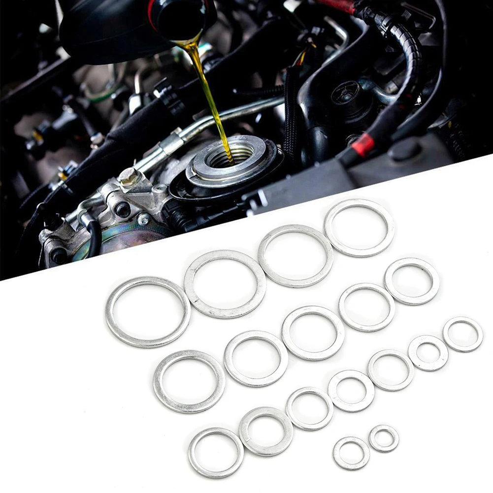 

450pcs/Set Gaskets Assortment Washer Sealing Tools Flat Plain Silver Wear Resistant Machine Kit Accessory With Plastic Box