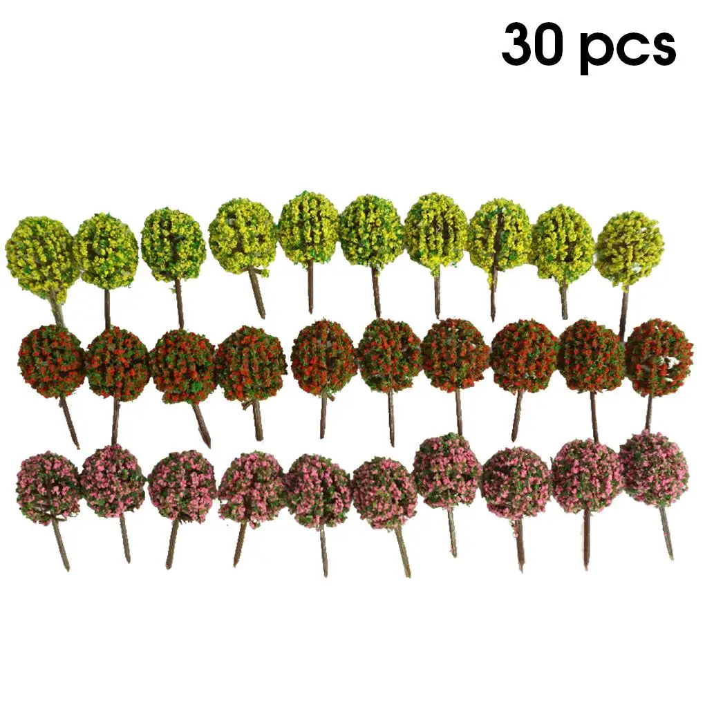 

Искусственные садовые растения, моделирующая игрушка, шаровое дерево, миниатюрная компоновка пейзажа, Реалистичная имитация цветов, 30 шт.