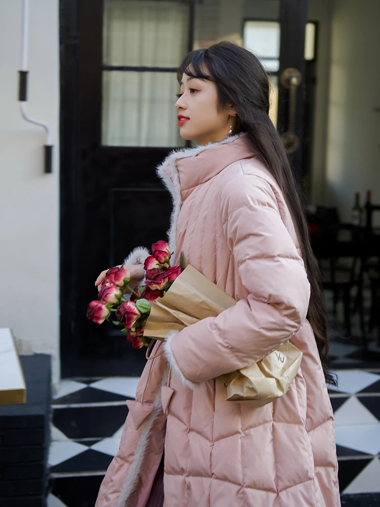 2023 Style Pink White Duck down Light Warm down Jacket