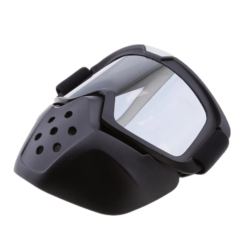 

Adult Motorcycle Dirt Bike Street Bike ATV&UTV Cruiser Adventure Touring Snowmobile Detachable Goggles Mask Sillver