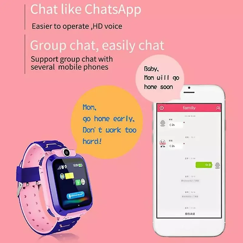 

Children's Smart Watch English Version SOS Safety Mobile Smartwatches Use Sim Card Photo Waterproof Gift For Boys Girls