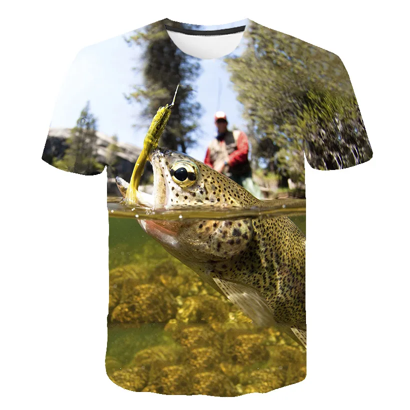 

2019 New Arrival fishing 3d T Shirt Summer Fashionable Short Sleeve Tee Tops Men Anime DBZ Harajuku world map T-Shirts