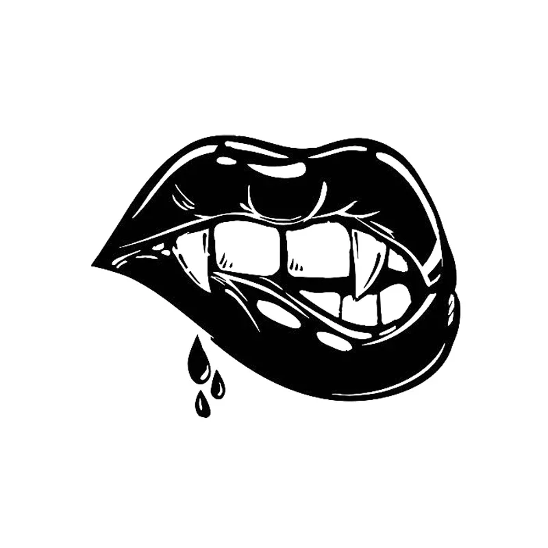 14*10 см женские губы вампир сексуальная девушка клыки искусство KK виниловая