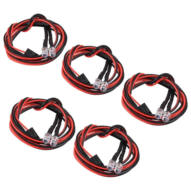 

5 шт. 2 светодиодный Ода 5 мм 2 светильник для 1/8 1/10 Axial SCX10 Traxxas TRX4 D90 HSP HPI Tamiya Redcat Радиоуправляемая машина
