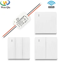 wireless smart light switch wall panels push button switch ac 110v 220v receiver remote on off for home appliances lamp fan
