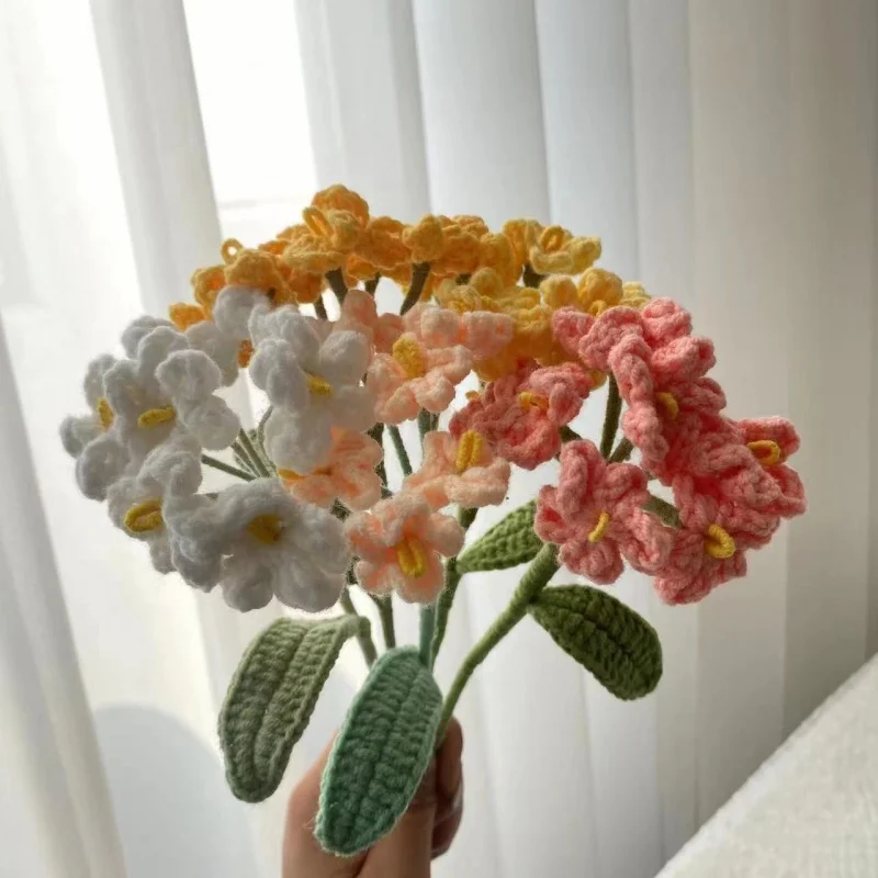 

Handmade Woven Flower Knitted Flower Finished Product Eternal Wool Bouquet Creative Gift Mother's Day Flower Gift