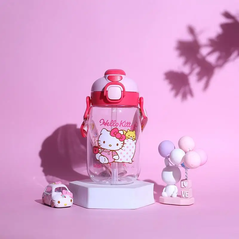

500Ml Hello Kittys Kuromi Watter Cup Kawaii My Melody Cinnamoroll with Straw Student Watter Bottle Children Cartoon Portable Mug