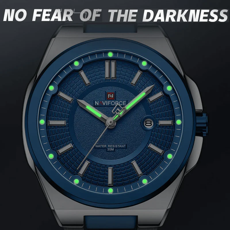 NAVIFORCE NF9212 Мужские спортивные кварцевые часы из нержавеющей стали